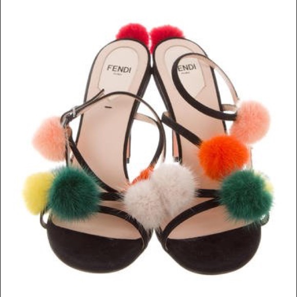 ❌SOLD❌ BRAND NEW: Fendi Pom Pom Heels - Picture 3 of 5